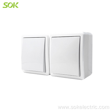 Block Double 1Gang 2Way Switch Surface Mounted IP44